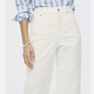 J.Crew Petite Wide-Leg Crop, All-day Stretch, Seashell White, 26P NWT